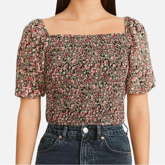 BB Dakota by Steve Madden Tops - BB Dakota by Steve Madden Womens Zandia Floral Cropped Tube Top